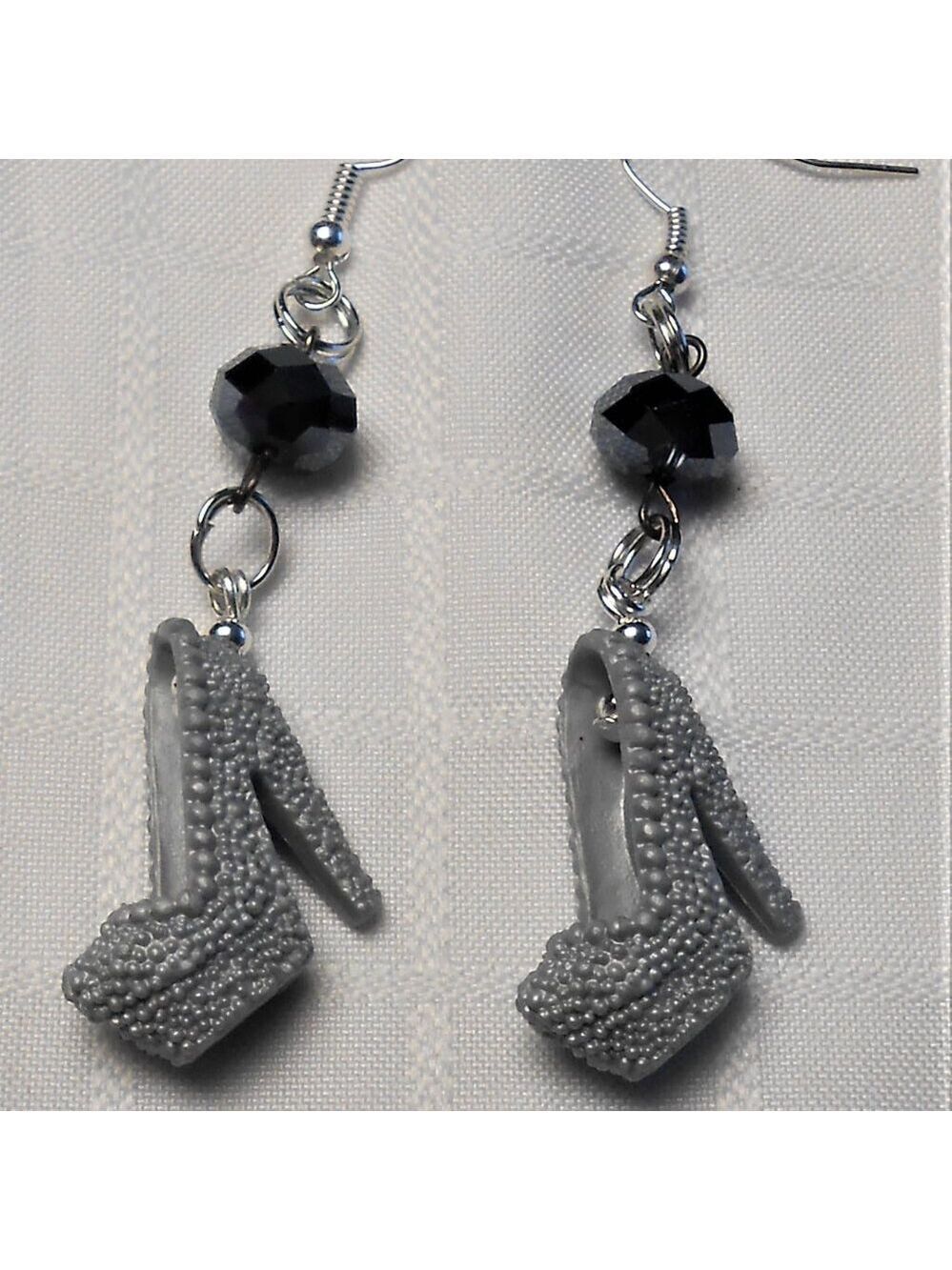 No219 Handmade earrings with dolls shoes charms